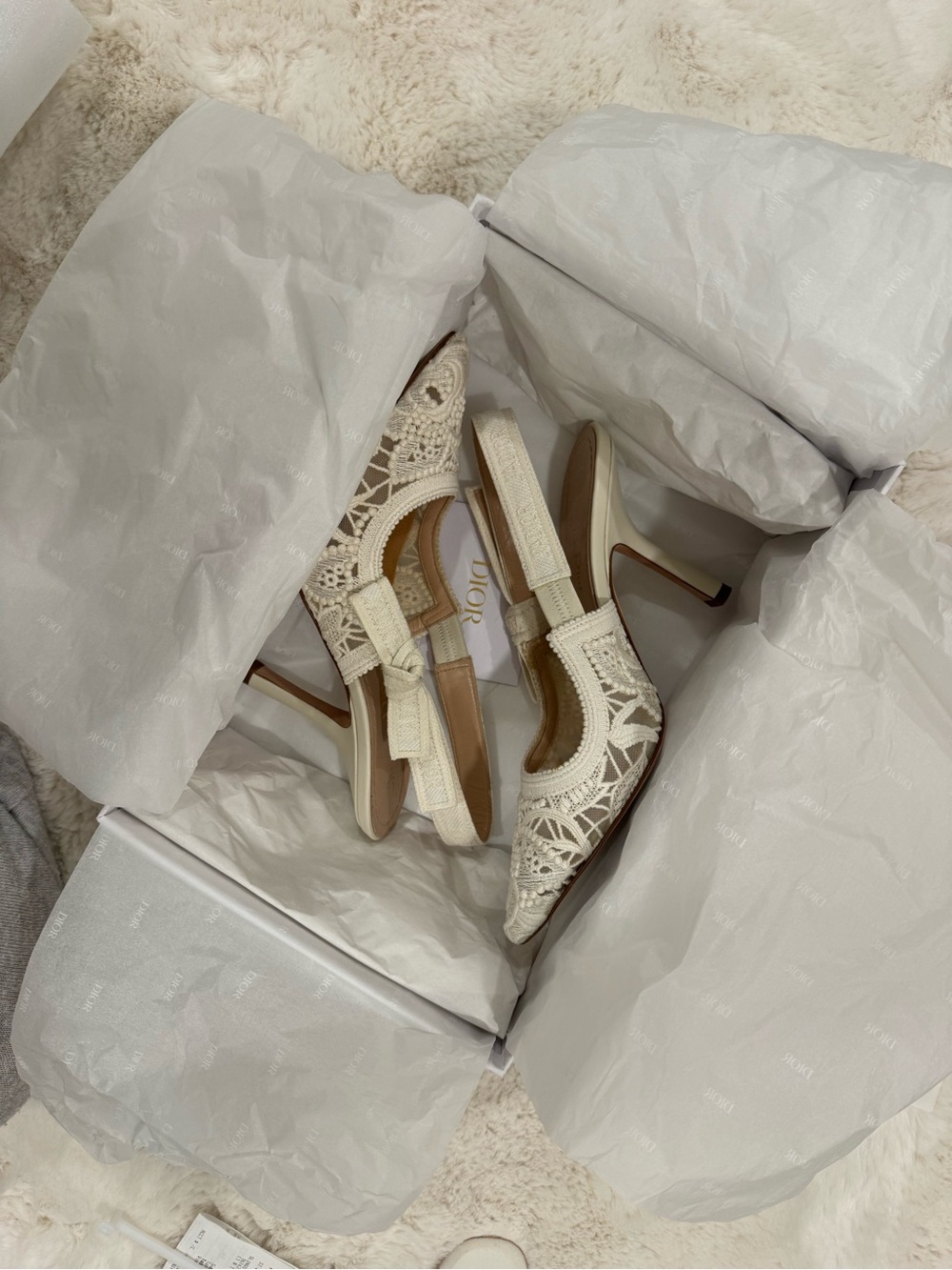 Christian Dior J'adior lace and leather slingback pumps - Picture 2 of 12